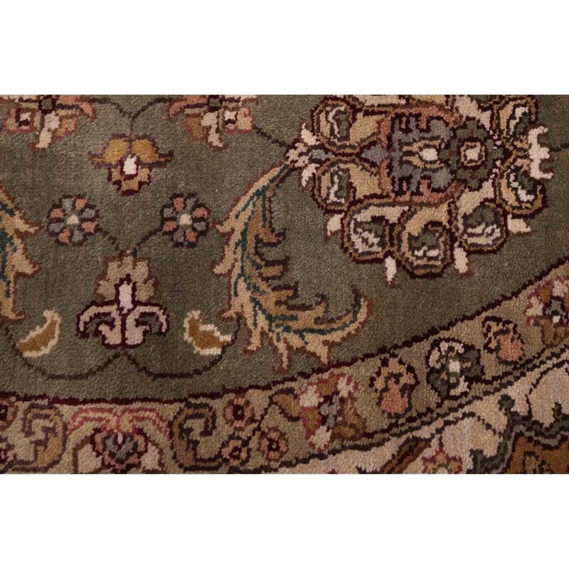 ECARPETGALLERY Hand-knotted Finest Agra Jaipur Light Green Wool Rug - 7'0 x 7'0