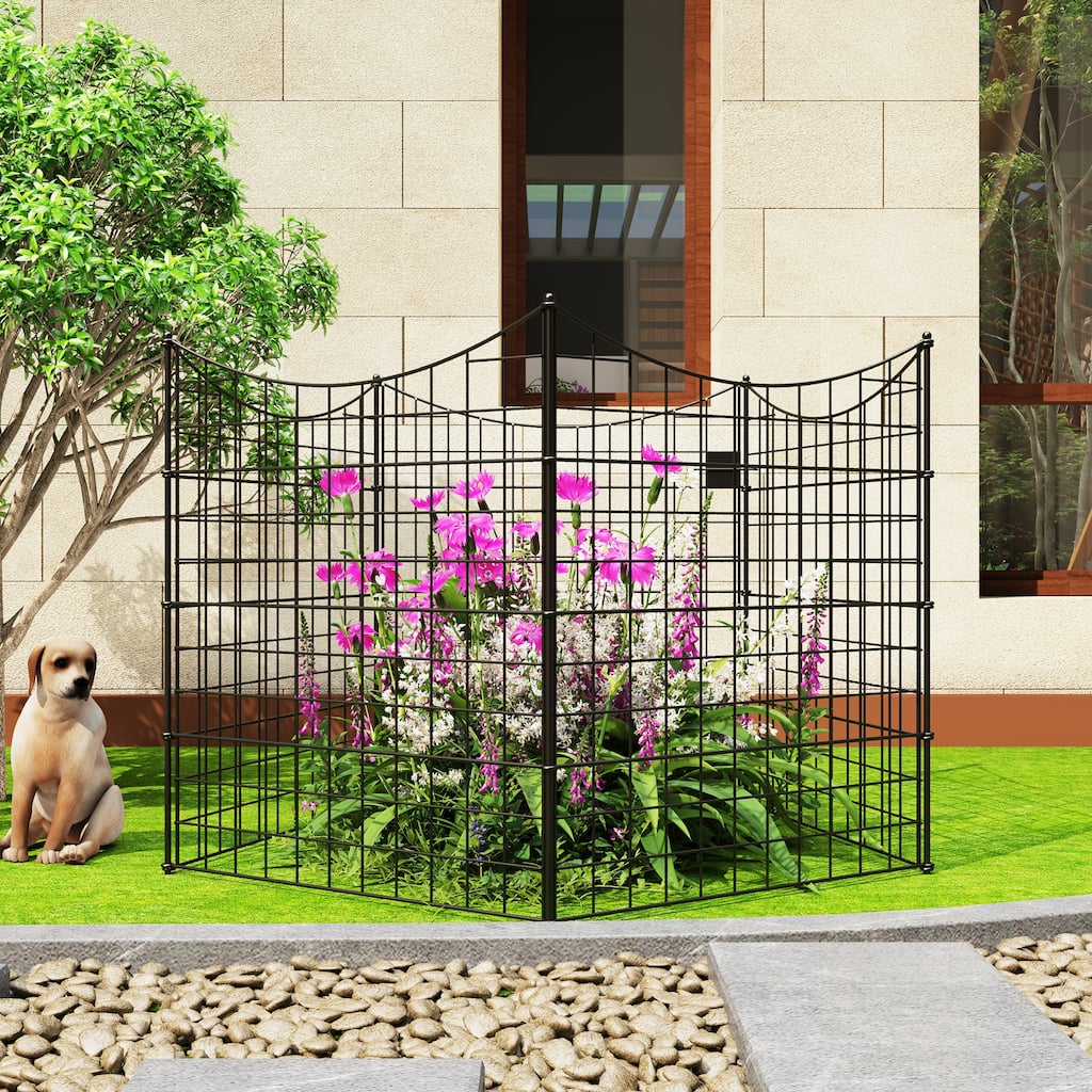 Garden Border Fence Panel Set Metal Garden Edging Flower Beds Pathways