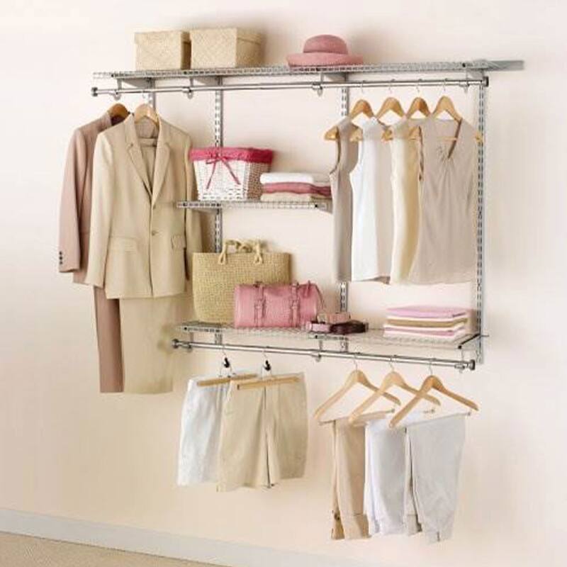Rubbermaid FG3H1102TITNM 3-6' Classic Closet Kit Titanium Finish