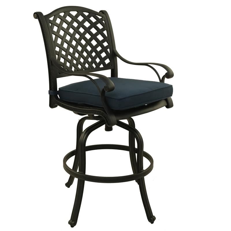 Ventura Cast Aluminum Bar Stool with Cushion (Set of 2)