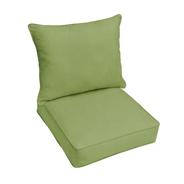 Sunbrella Indoor/ Outdoor Deep Seating Cushion and Pillow Set - Spectrum Cilantro