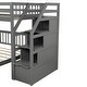 preview thumbnail 14 of 29, Cottage Concise Style Twin over Full Loft Bed with Storage Staircase,Solid Wood Versatile Bed with Full-Length Guardrail