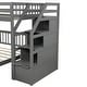 preview thumbnail 9 of 7, Twin Over Full Bunk Bed with Storage Stairs, Wooden Stairway Bunk Bed L-shaped Bunkbeds Frame, Twin Loft Bed w/Full Platform Bed