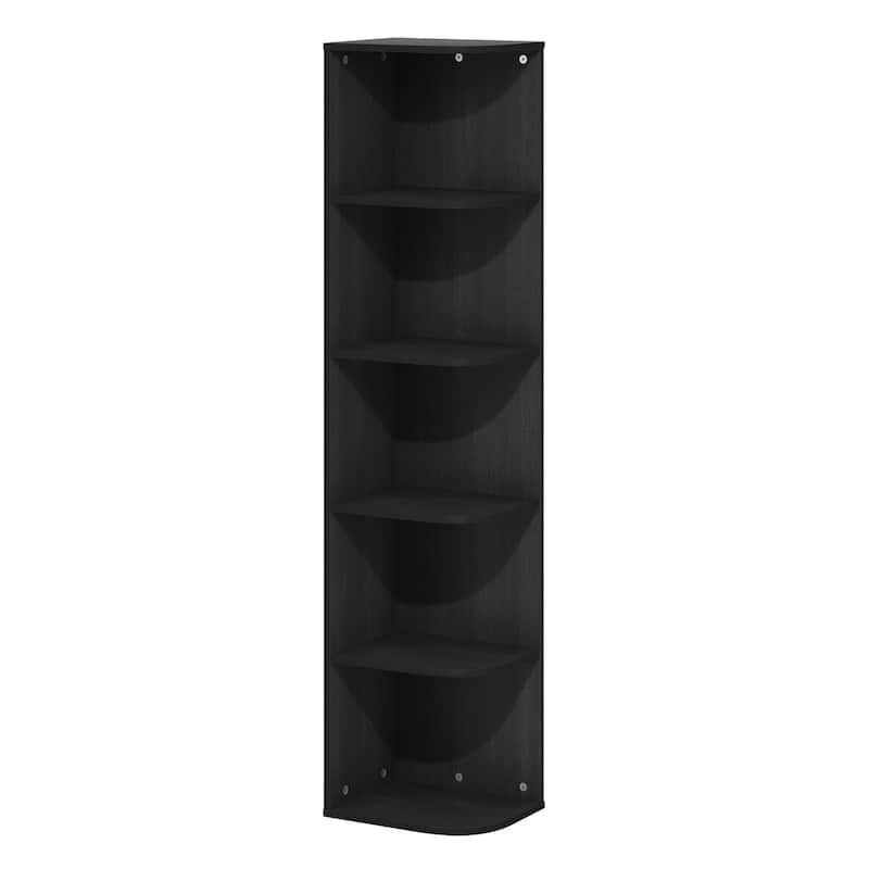 Furinno Pasir 5-Tier Corner Open Shelf Bookcase