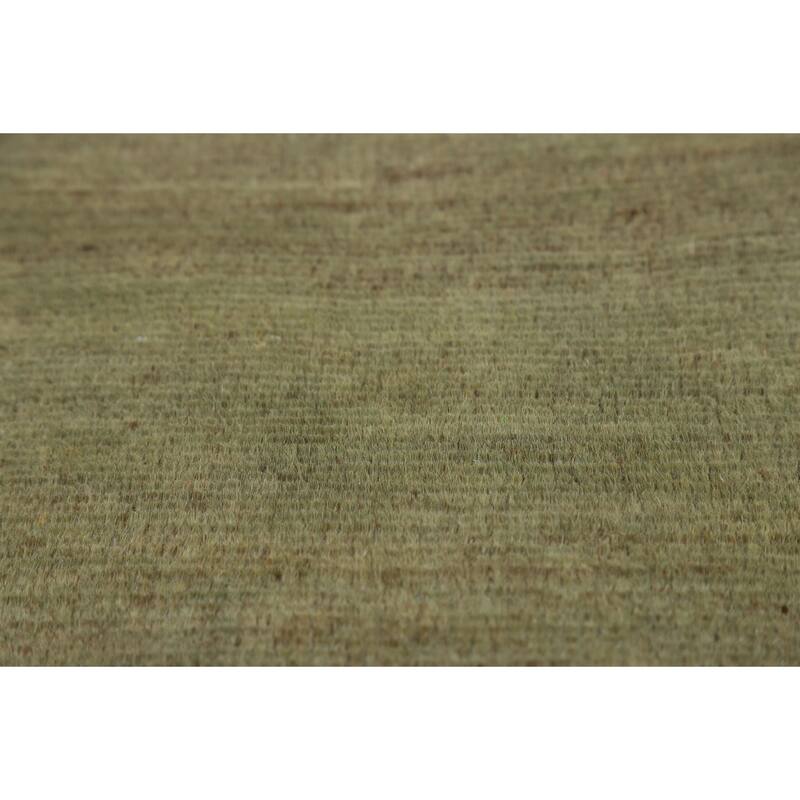 Hand Knotted Oriental 100% Wool Carpet Modern Solid Green Gabbeh Area Rug - 5' 0'' X 3' 5''