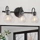 preview thumbnail 30 of 51, Modern 3-Light Bathroom Vanity Light Minimal Globe Glass Wall Sconce