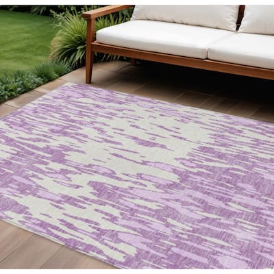 HomeRoots Abstract Transitional Rectangle Outdoor Rug