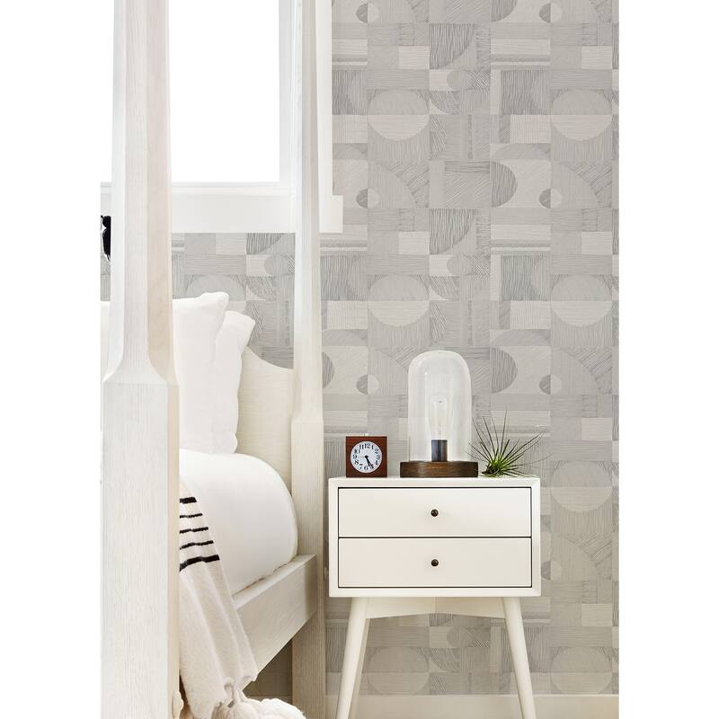NuWallpaper Silver Margo Geometric Peel & Stick Wallpaper