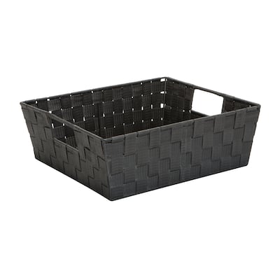 Simplify Medium Woven Storage Shelf Bin in Grey - 13"x15"x5"