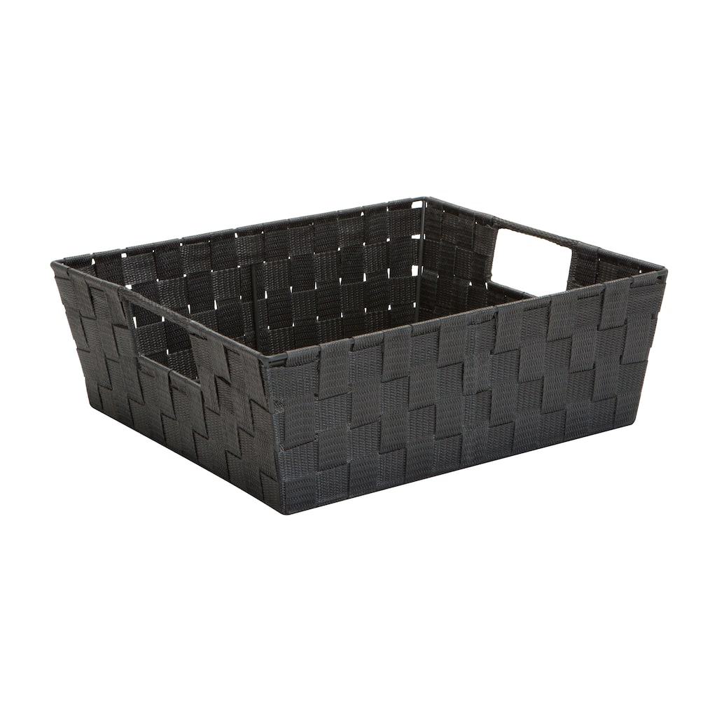 Simplify Medium Woven Storage Shelf Bin in Grey - 13"x15"x5"