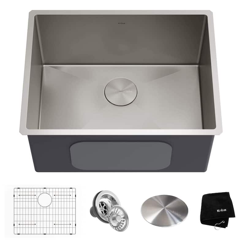 Kraus 24� Undermount 16 Gauge Stainless Steel Single Bowl Laundry - Stainless Steel