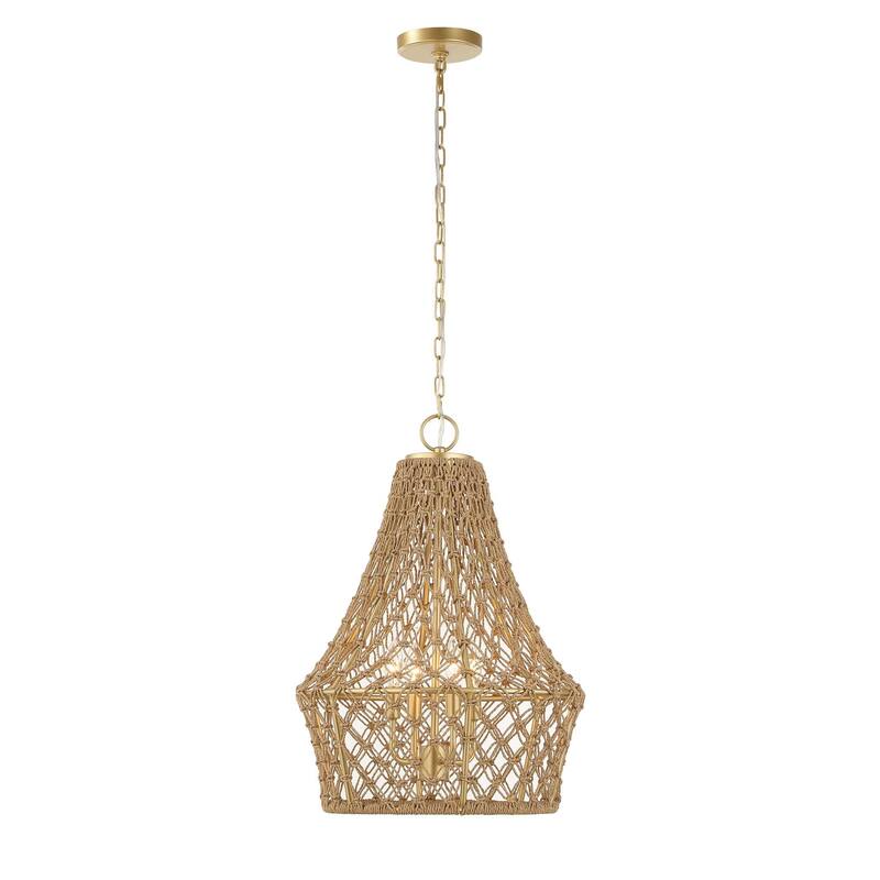 Uttermost Macrame 4 Light Rope Pendant - 18"W x 18"D x 25.5"H