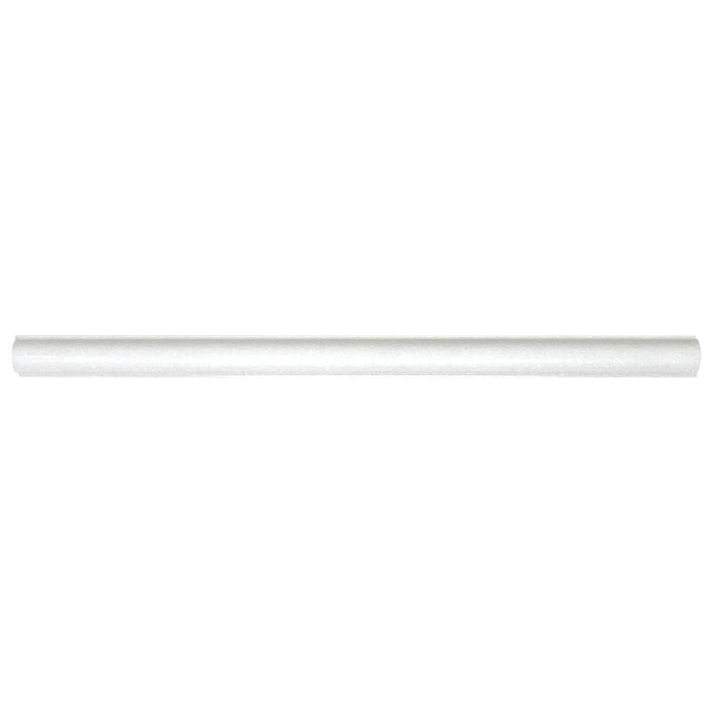 Thassos Marble 0.75" x 12" Polished Pencil Liner - Sample - Glossy - White
