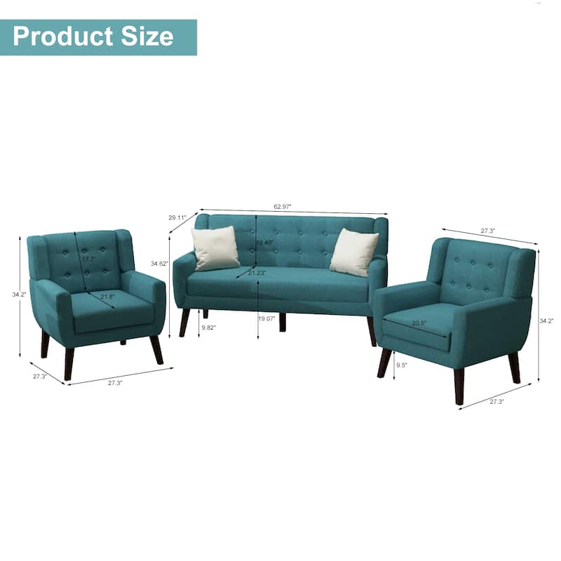 Cotton/ Linen Look Fabric Modern Accent Chair Armchair