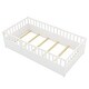 preview thumbnail 12 of 12, White Twin Size Pine Wood Floor Bed with Full-length Guardrail and Door for Kids, Adults