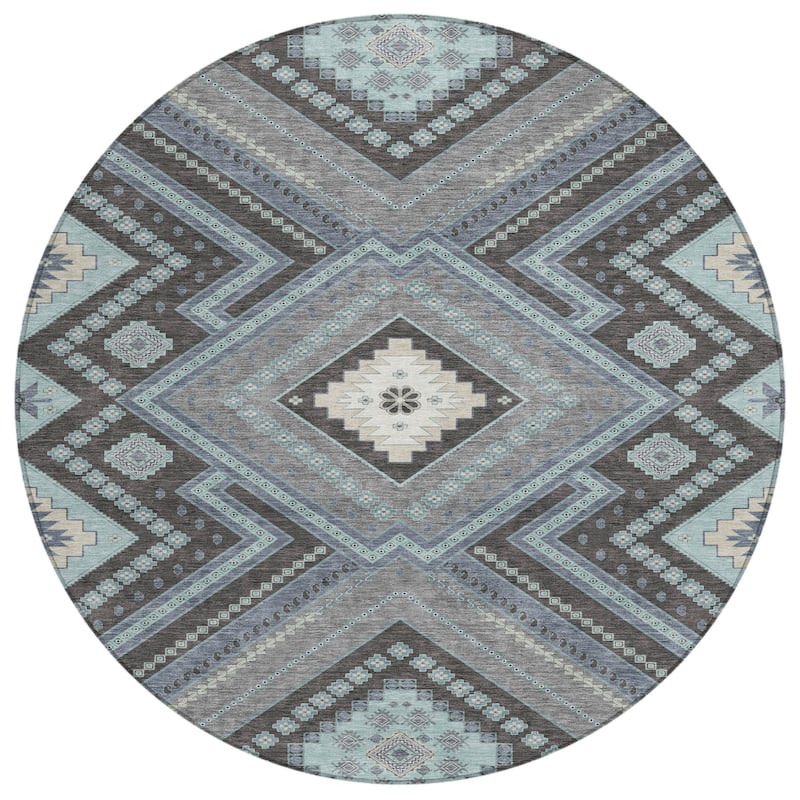 HomeRoots Tribal Transitional Rectangle Outdoor Rug
