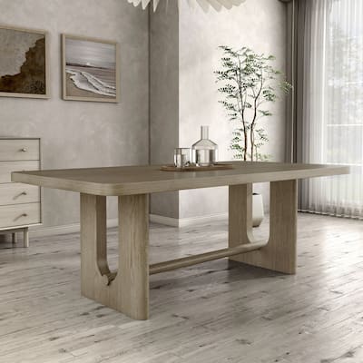 Furniture of America Piez Modern 83-inch Wood Dining Table with Trestle Base