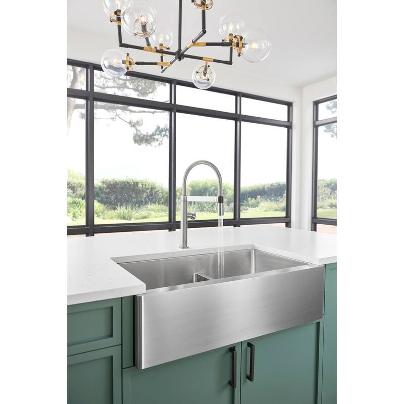 Blanco Quatrus 33" Farmhouse Double Basin Stainless Steel Kitchen Sink - Stainless Steel