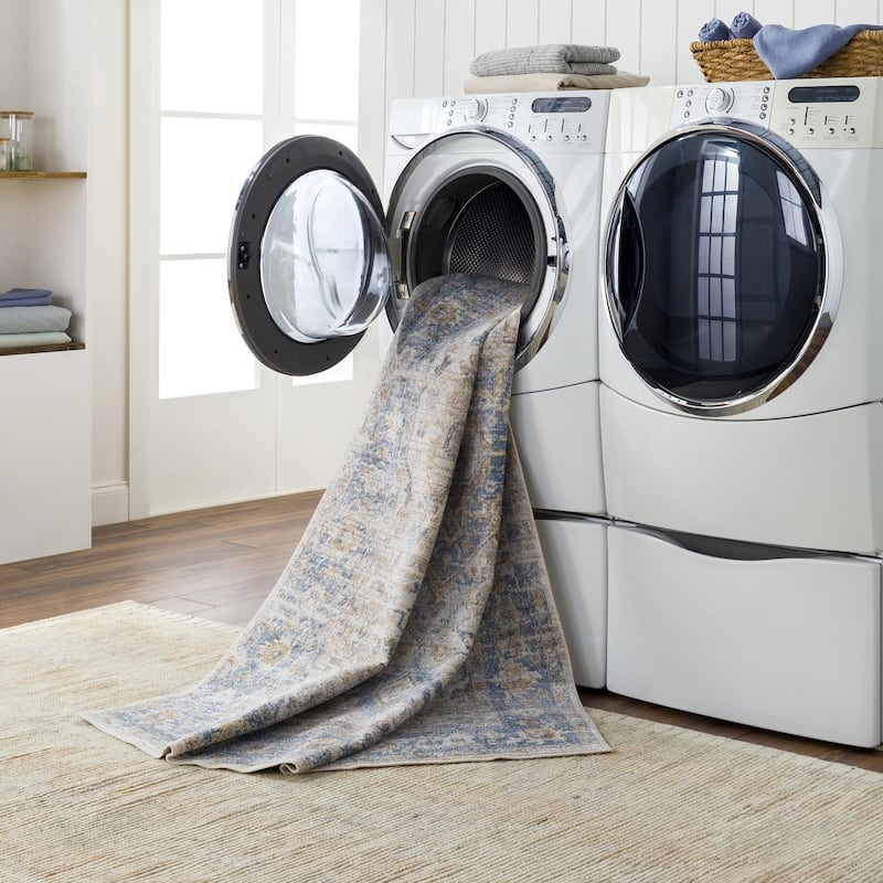 Livabliss Lillian Traditional Medallion Washable Area Rug