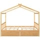 preview thumbnail 11 of 22, Natural Wood Full Size House Bed with Storage Drawers and Headboard for Kids