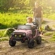 preview thumbnail 19 of 25, Qaba 12V Ride on Car, Ride on UTV w/ Bluetooth, 4 Suspension Wheels Pink