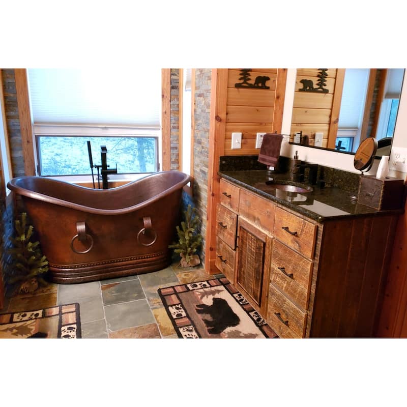 17-in Oval Under Counter Hammered Copper Bathroom Sink (LO17FDB)