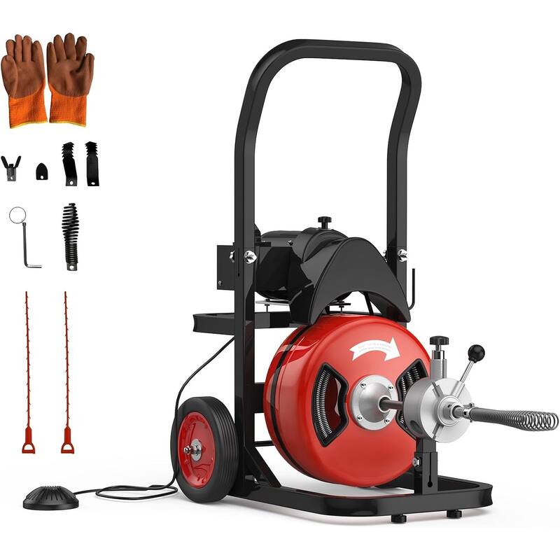 Auto-Feed Portable Electric Drain Cleaning Machine for 2" to 4" Pipes