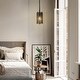preview thumbnail 2 of 10, Tifany Black Modern 1-Light Cylinder Colored Glass Small Kitchen Island Pendant Lights - D4.5"* H8.5"