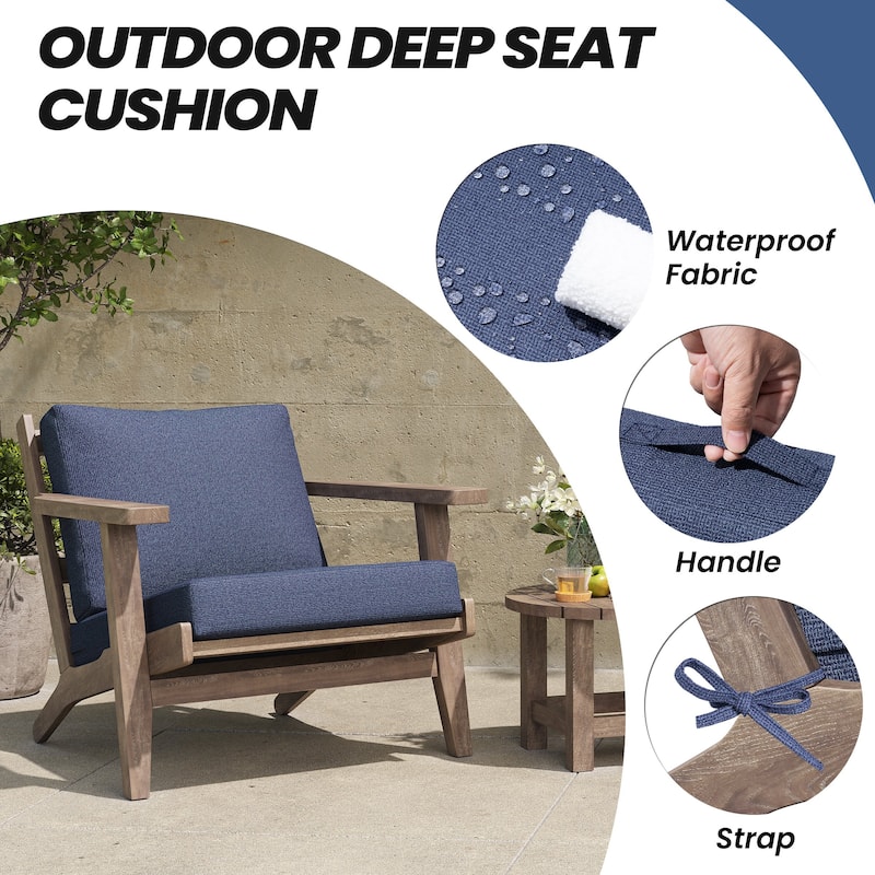 24" x 24" Outdoor Deep Seat Chair Cushion Set