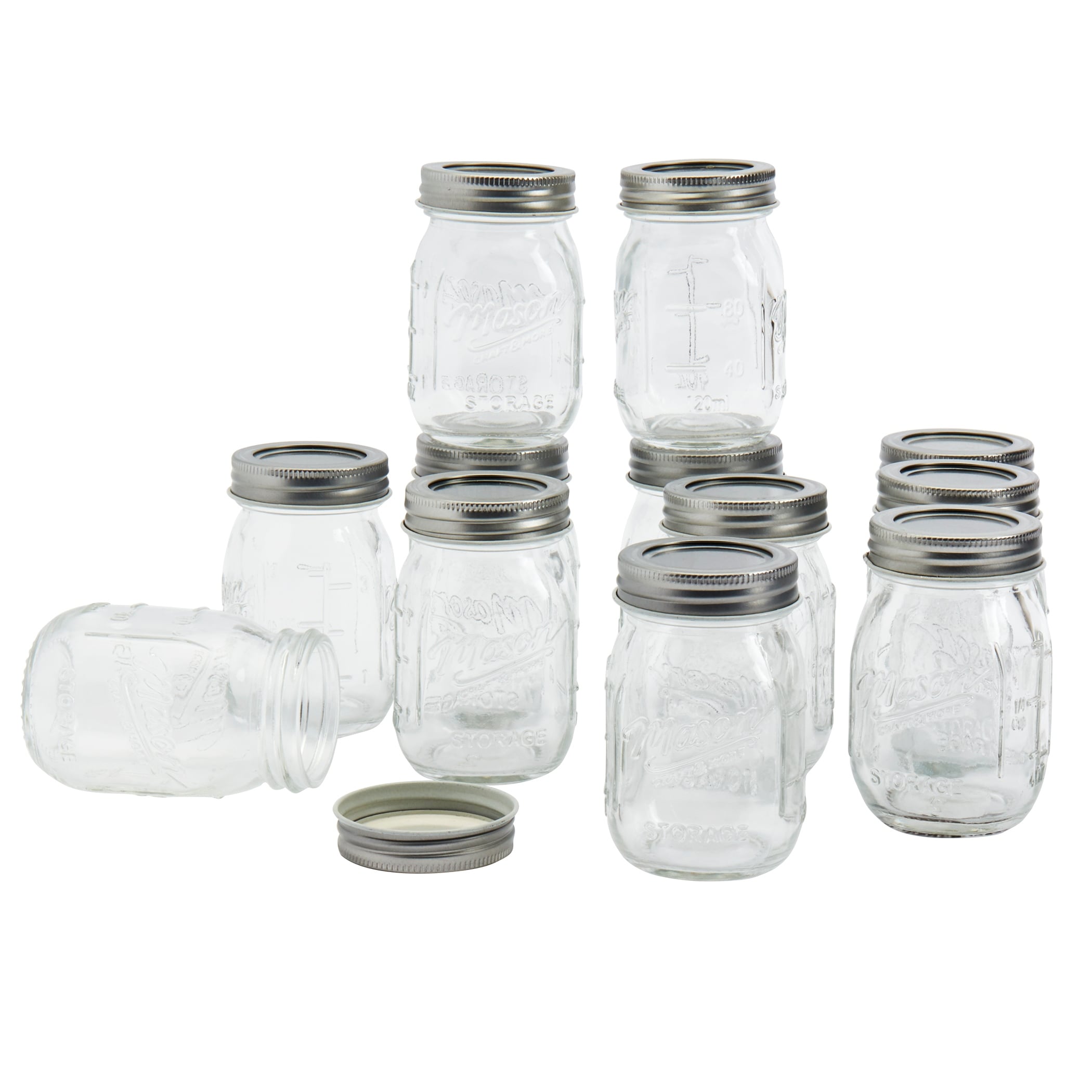 Mason Craft & More 12PK 4oz Clear Glass Canning Jars w/ Lids - Bed