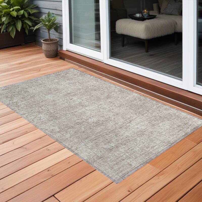 Bane Artistic Abstract Weather Resistant Versatile Elegance Outdoor Rug - 3' x 5' - Ivory