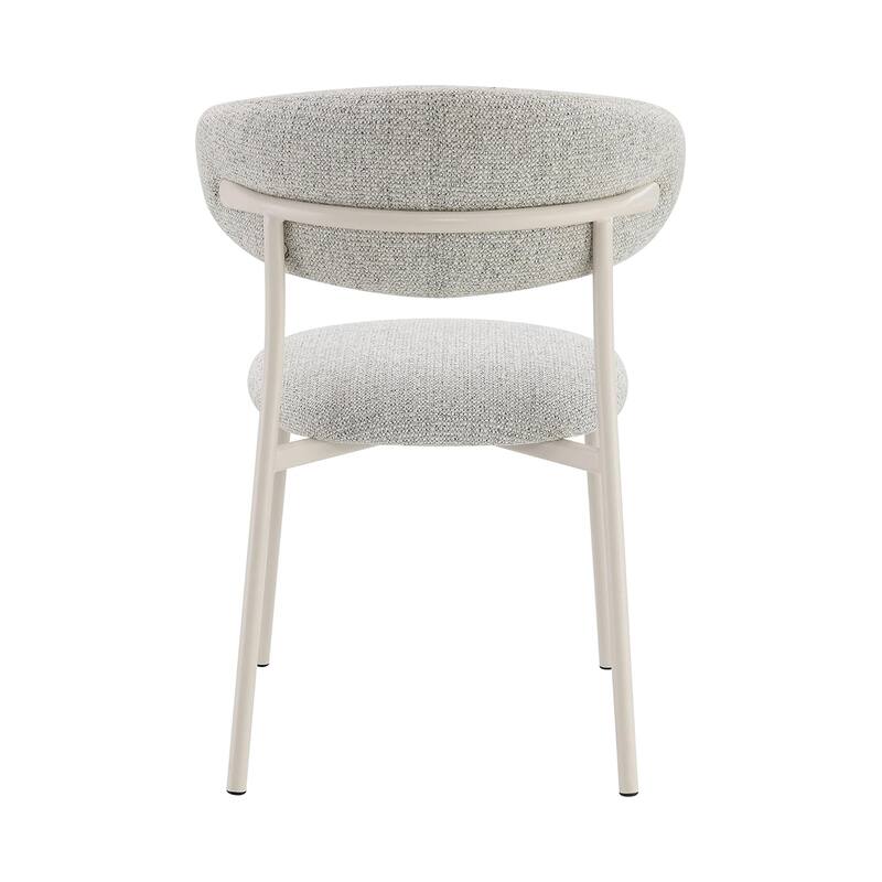 Set of 2 Upholstered Dining Chair in Gray and Beige