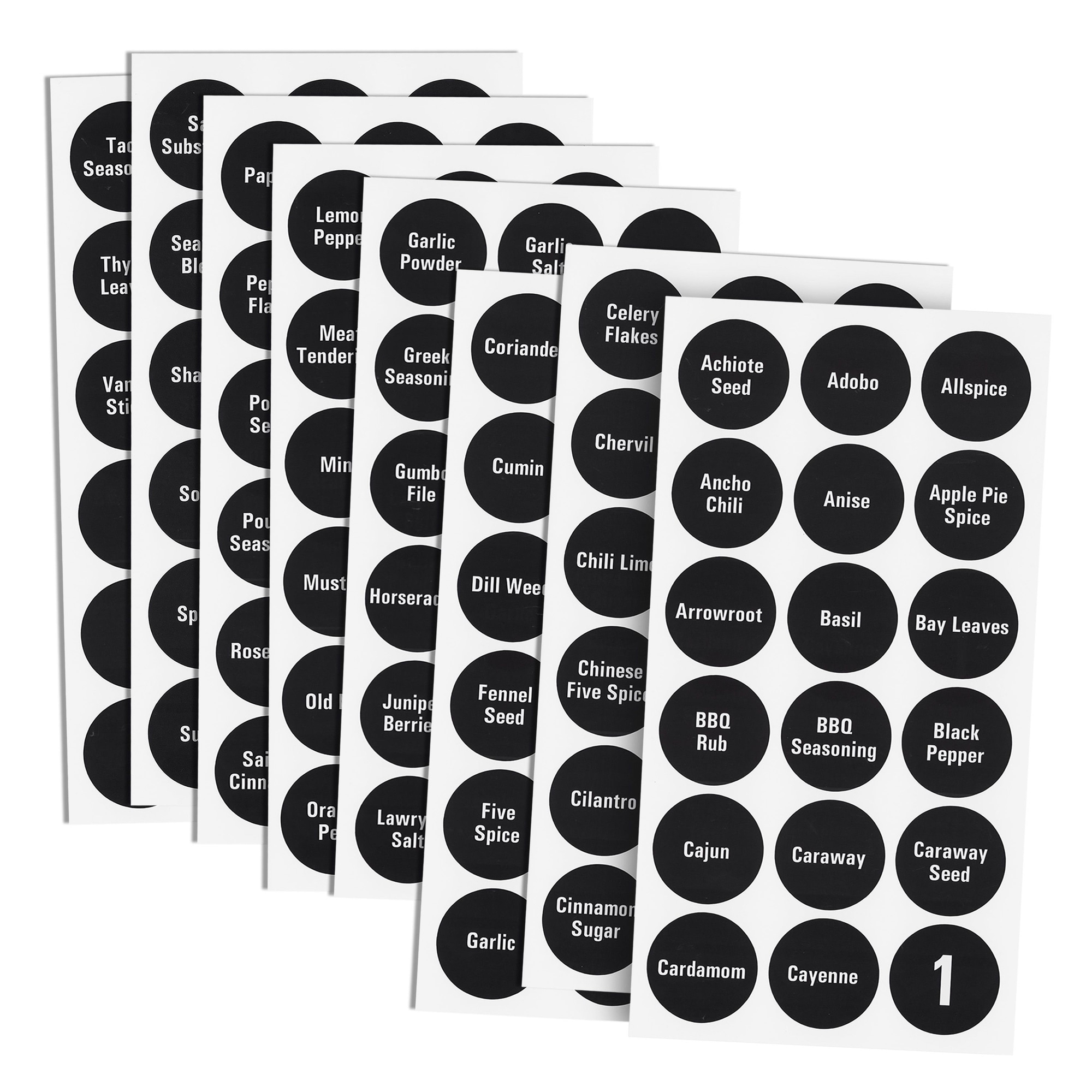 Talented Kitchen 184 Spice Labels Stickers, Preprinted White Spice Jar  Labels for Herbs Seasonings, Spice Rack Pantry Organization, Minimalist  Black Text + Numbers & Date (Water Resistant)