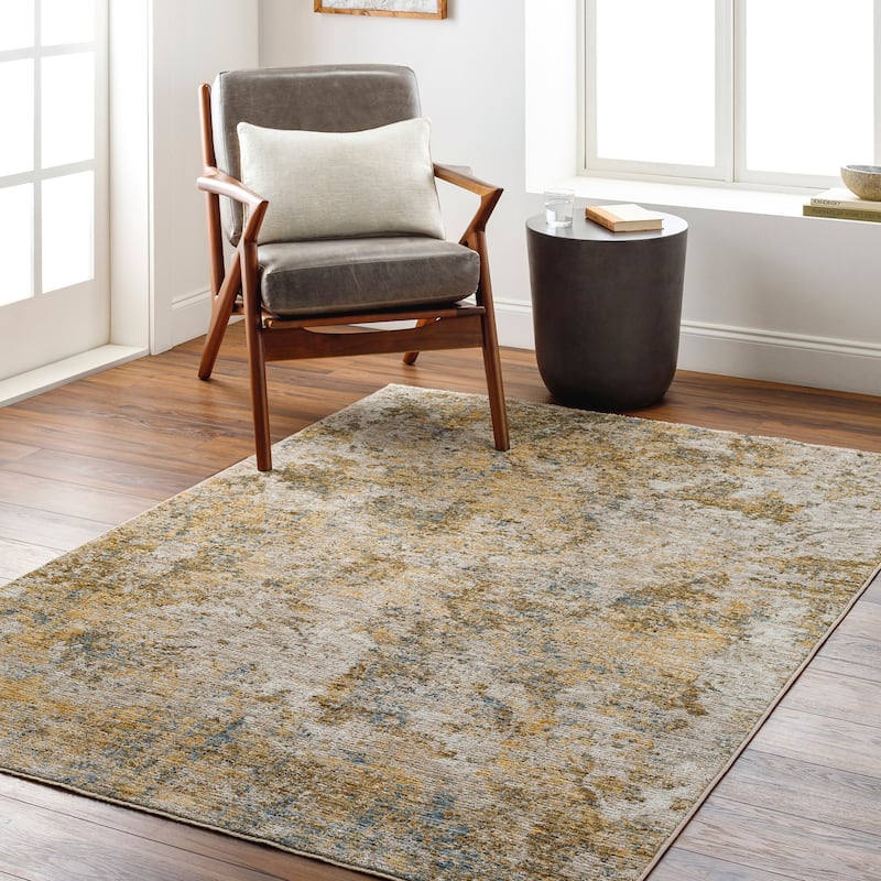 Ece Modern Abstract Area Rug - 12' x 15' - Beige/Blue