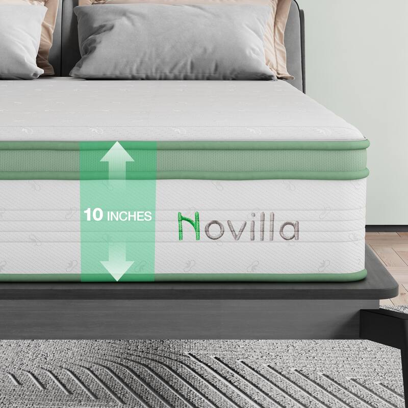 Novilla 10-inch Pocket Spring Hybrid Bed Mattress in a Box