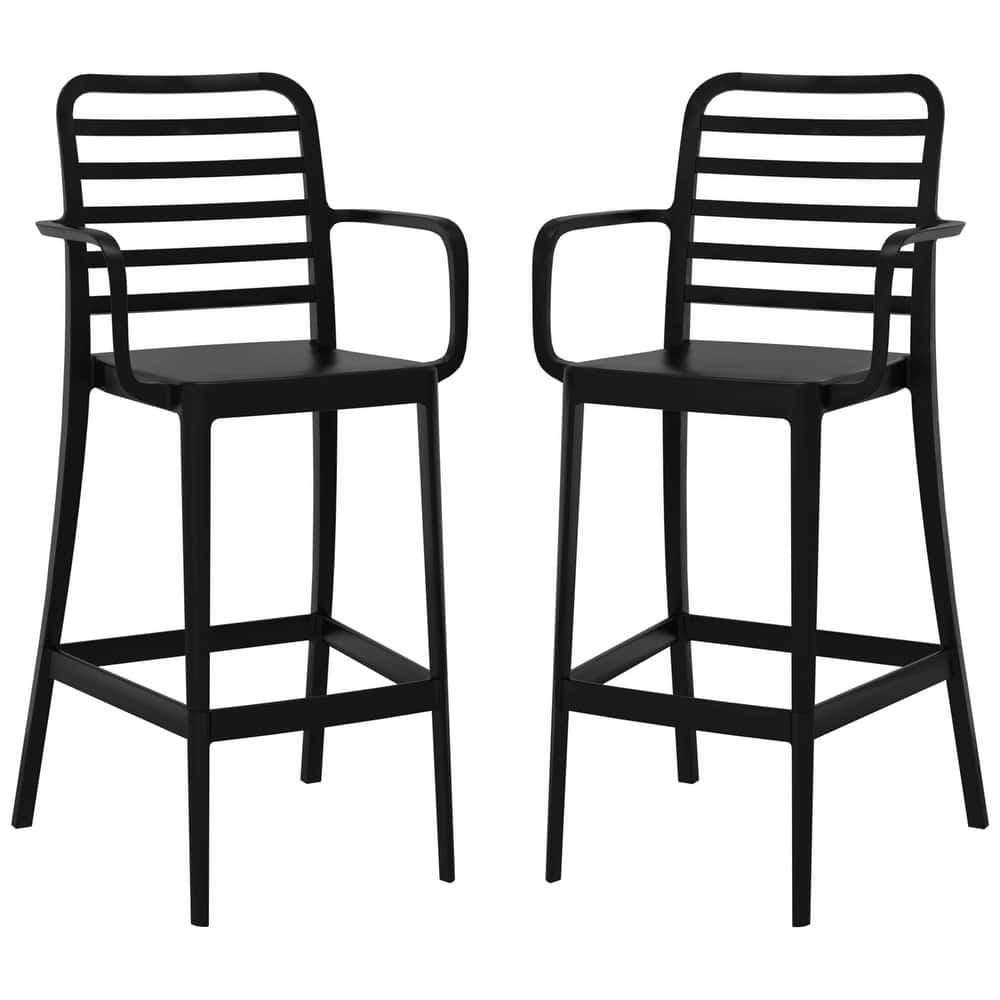 Frond and Form 29.5 Inch Outdoor Bar Stool (Set of 2)