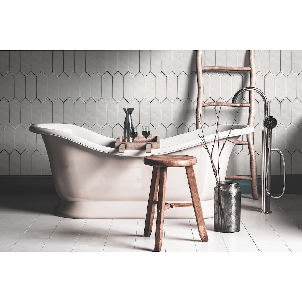 Forio 4" x 12" Picket Glossy Porcelain Mosaic Tile