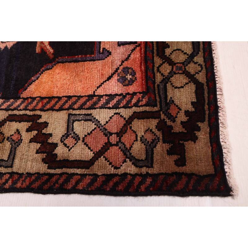 ECARPETGALLERY Hand-knotted Anatolian Vintage Dark Navy, Red Wool Rug - 5'2 x 7'5