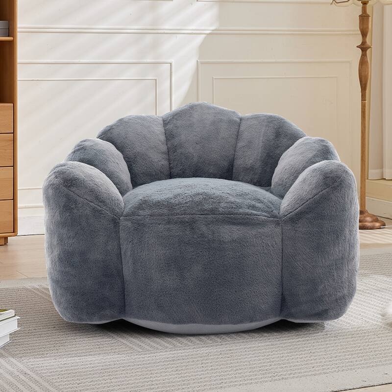 Lotus Type Compression Lazy Sofa Oversized Bean Bag Sofa Accent Chair for Adults with Pull Strap and Non-slip Base, Easily Moved