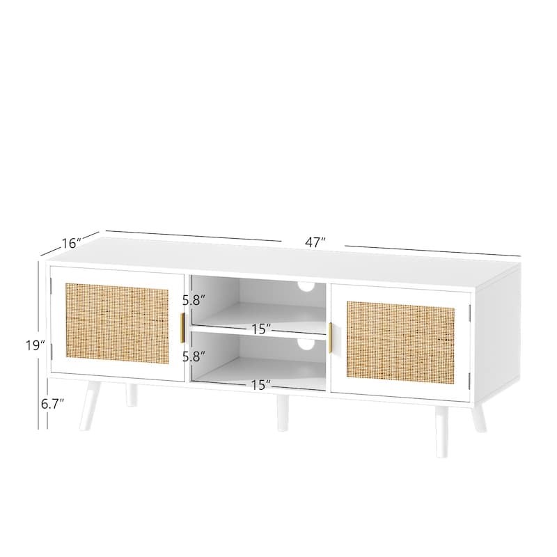 Mid-Century Modern TV Stand For TVs Up To 75" Entertainment Center Media Console