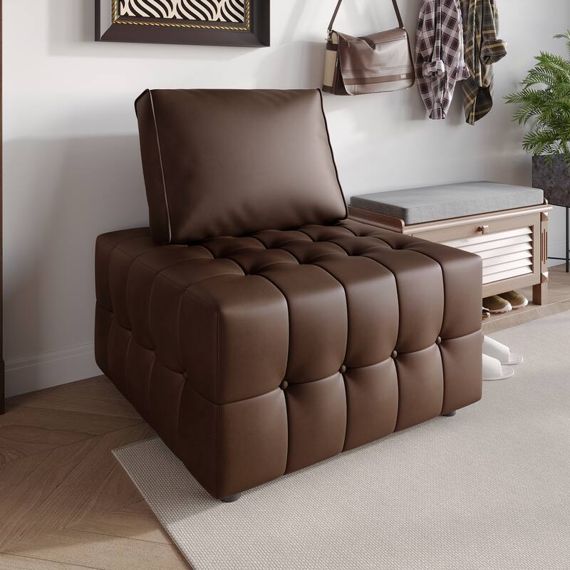 CraftPorch Elegance Button-Tufted PU Upholstered Chair