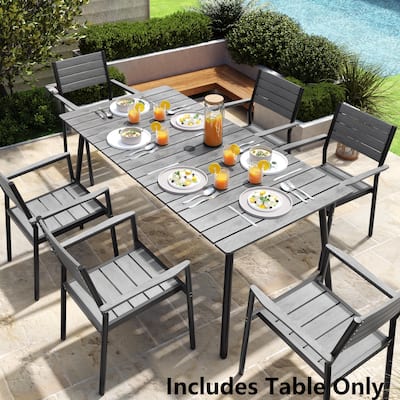 Pellebant Outdoor Aluminum Rectangular Dining Table