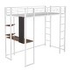 preview thumbnail 8 of 56, Twin Metal Loft Bed with 2 Shelves, 2 built-in ladders and Desk, White