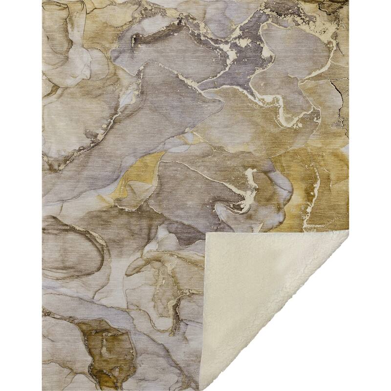 Premium Machine Washable Sherpa Abstract Contemporary Throw Blanket.