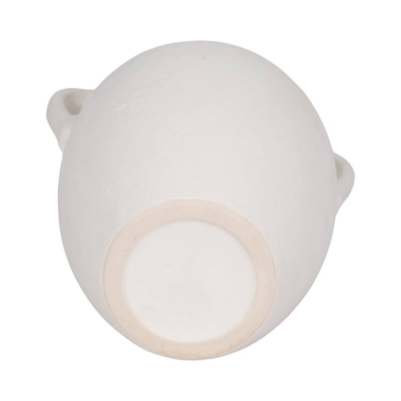 Sagebrook Home Neutral Stoneware White Textured Amphora Jug with Handles Vase
