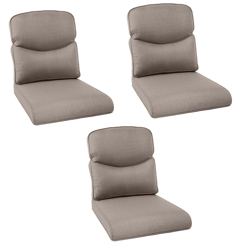 Pocassy 22x25x4 Inch Cushion for Outdoor Swivel Chairs Sofa Set - Grey Cushion - 3 Set Seat & Back Cushion