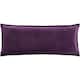 Vianne Solid Cotton Velvet 30-inch Lumbar Throw Pillow - 12"x30" with Down Insert - Purple