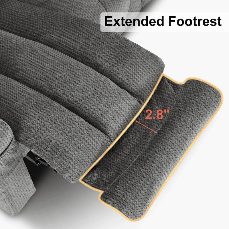 MCombo Power Reclining Loveseat Sofa with Heat and Massage, Fabric PR648