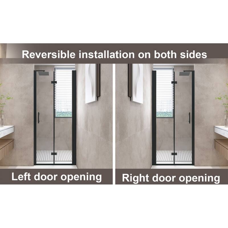 Bifold Shower Door Tempered Glass Aluminum Frame