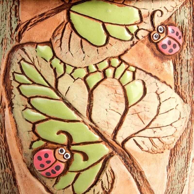 Golden Ceramics 7.5" Handmade Flower Pot Planter - Ladybugs